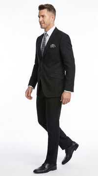 Men’s Black 100% Linen Suit, Two Button Formal Wedding Business Dress Suit