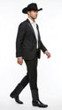 "EJ Samuel Men's Two-Button Velvet Suit in Black"