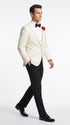 Men’s James Bond Inspired Ivory White Tuxedo Suit, Classic 007 Formal Dinner Jacket for Weddings, Prom and Costume Parties