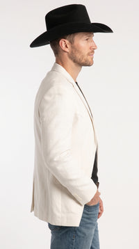 Men’s White Western Blazer, 2 Button Cowboy Sport Coat – Saco Vaquero Para Hombre for Weddings and Rodeo Events