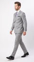 Men’s Light Grey Double Breasted Suit, Classic Fit Silver Gray Luxury Wedding Business Suit