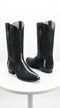 Los Altos Men's Black Stingray with Full Rowstone Finish Snip Toe Boots