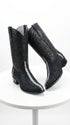 Los Altos Men's Black Stingray with Full Rowstone Finish Snip Toe Boots