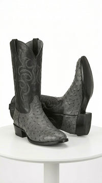 Botas de Avestruz Original Punta Redonda LAB-650309