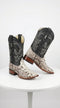 Natural Python Square Toe Boots