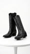 Los Altos Men’s Black Elephant Print Cowboy Boots, Oval Toe Exotic Western Dress Boots