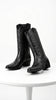 Los Altos Men’s Black Elephant Print Cowboy Boots, Oval Toe Exotic Western Dress Boots
