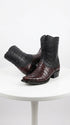 Men’s Black Cherry Caiman Tail Crocodile Boots, European Toe Exotic Western Dress Boots LAB-76B0118