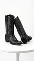Los Altos Men’s Black Elephant Print Cowboy Boots, Oval Toe Exotic Western Dress Boots