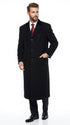 Men’s Black Chesterfield Overcoat, Full Length Wool and Cashmere Dress Coat