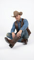 Los Altos Men's Genuine Full Quill Ostrich Brown Roper Toe Boots