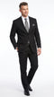 Men’s Black 100% Linen Suit, Two Button Formal Wedding Business Dress Suit