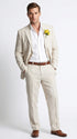 Men’s Natural Sand Linen Suit, Light Tan Summer Beach Wedding Suit