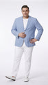 Men’s Carolina Blue Seersucker Sport Coat, Two Button Lightweight Summer Blazer