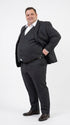 Men’s Black Sharkskin 3 Piece Suit, Single Breasted Notch Lapel Formal Wedding Business Suit
