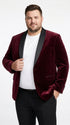Men’s Burgundy Velvet Dinner Jacket, Designer Black Satin Shawl Lapel Tuxedo Blazer for Weddings, Prom and Formal Events