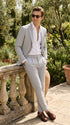 Men’s Navy Seersucker 2 Piece Summer Suit, Modern Fit Lightweight Wedding Dress Suit
