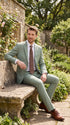 Vanderbilt Collection Men’s Sage 2 Piece Suit, Classic 2 Button Formal Wedding Business Dress Suit