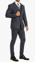 Marc Darcy Dion Teal Blue Tweed Slim Fit Wedding 3-Piece Suit Herringbone Fabric
