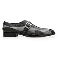 Belvedere Marte Black & Gray Alligator Leather Oxford