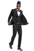 Men's One Button Vested Shiny Satin Sharkskin Prom & Wedding Party Suit In Black