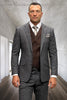 Men's Modern Fit Wool & Cashmere Plaid Business Suit in Copper
