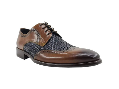 Medallion Wing-tip Basket Weave Four Eyelets Oxford