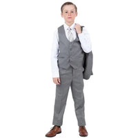 Perry Ellis Boys Sharkskin 5pc Suit, Medium Gray