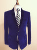 Men's Velvet ~ Velour Fabric Dinner Black Lapeled Fashion Tuxedo For Men