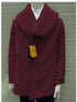 Men’s Burgundy Double-Breasted Overcoat with Faux Fur Shawl Collar – Alberto Nardoni Signature