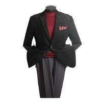 Men's Black Two Button Classic Corduroy Cheap Unique Jacket