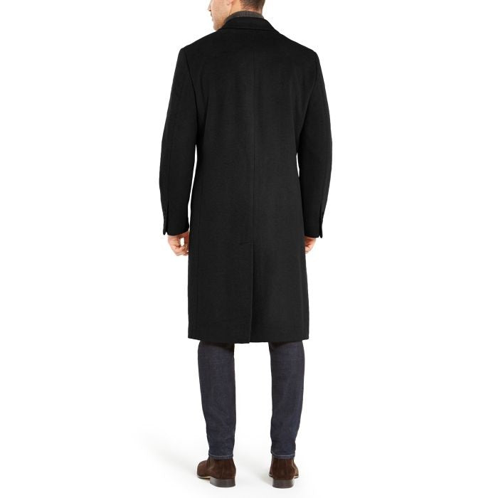 Mens Columbia Classic-Fit Black Overcoat Classic-fit – OvercoatUSA