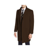 Mens Dark Brown Three Quarter Wool Car Coat