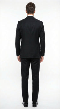 Tiglio Men’s Black 3 Pieacce Suit – Classic Formal Business Suit with Vest for Wedding and Special Occasion