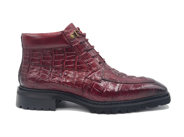 Men's Lace-up Boots Alligator Embossed - Carrucci Shoes