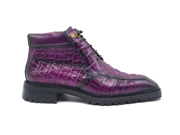 Men's Lace-up Boots Alligator Embossed - Carrucci Shoes