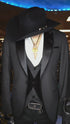 Mens Black Western Suit Blazer with Satin Lapel – Modern Cowboy Formal Jacket
