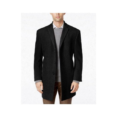 ketMen's Black Wool Three Button Designer Men's Wool Men's Peacoat Sale Long Jac Wool Men's Carcoat - Car Coat Mid Length Three Quarter Length Coat