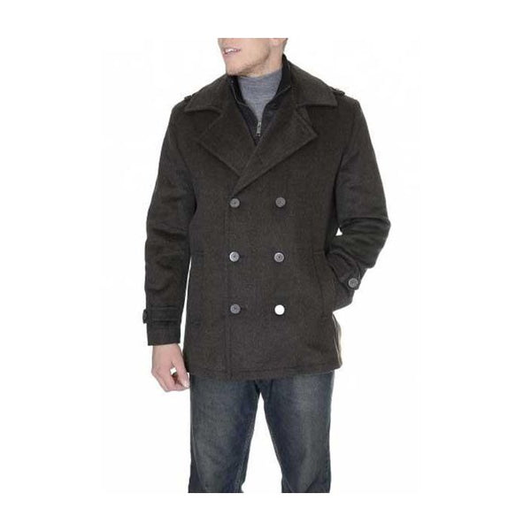 Men's Dress Coat Brown 6-On-3 Overcoat ~ Long Men's Dress Topcoat - Winter Coat Tweed Houndstooth Overcoat