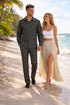 Mens Luxury Charcoal Grey Wool Two-Piece Leisure Walking Suit
