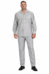 Mens Luxury Grey Wool Two-Piece Leisure Walking Suit