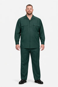 Mens Luxury Hunter Green Wool Two-Piece Leisure Walking Suit