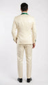 Men's Ivory and Emerald Green Jacquard Tuxedo Suit + Bowtie – 3-Piece Formal Wedding, Prom, and Gala Outfit