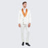 Men's Ivory and Gold Jacquard Tuxedo Suit + Bowtie – Formal Wedding, Prom, and Gala Outfit in Cream Off White color