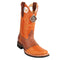 Men's King Exotic Boots Genuine Leather With Saddle Vamp Handcrafted Honey & Brown  (48119951-2)