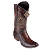 Men's King Exotic Ostrich Boots With Deer Dubai Toe Handcrafted Faded Brown (479F0316)