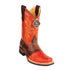 Men's King Exotic Ostrich Leg Boots With Rubber Sole & Saddle Square Toe  Cognac  (48160503)