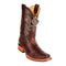 Men's King Exotic Ostrich Leg Square Toe Boots With Saddle Handmade Brown (48170507)