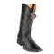 Men's King Exotic Square Toe Full Quill Ostrich Boots Handmade Black  (48220305-)