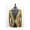 Mens Peak Lapel Slim Fit Gold ~ Black Sequin Shiny Flashy